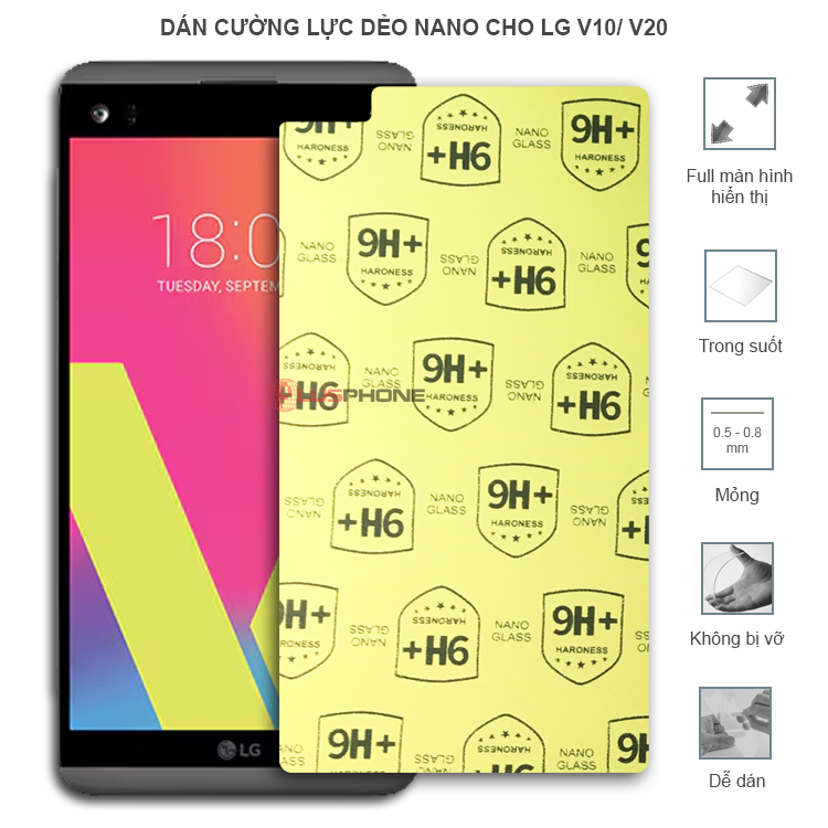 Dán cường lực dẻo trong hoặc nhám cho LG V10/ LG V20