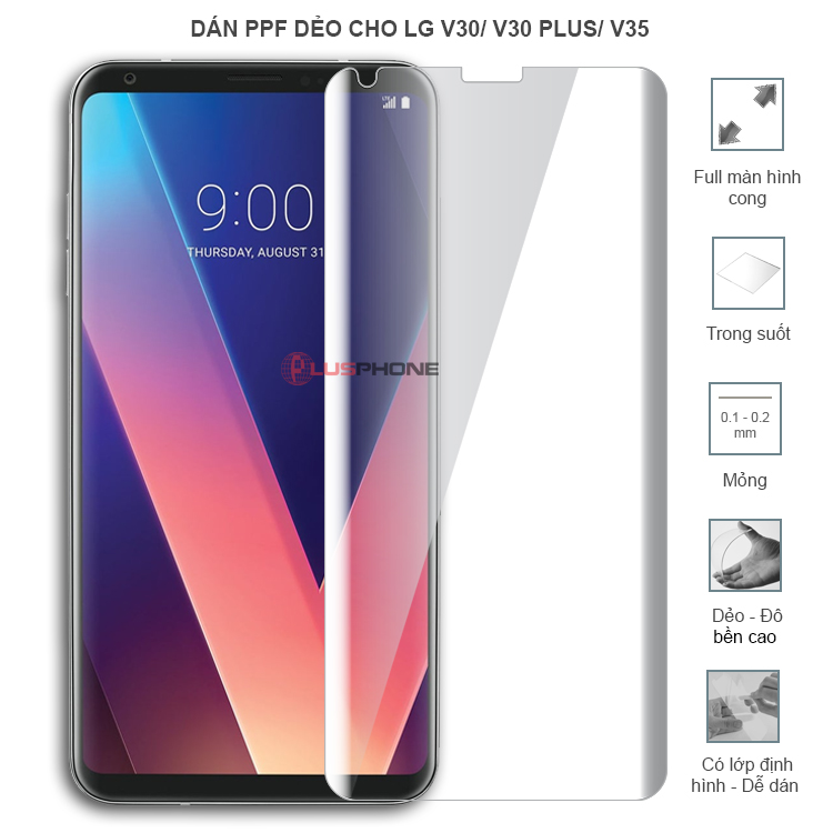 Dán PPF dẻo full màn hình trong hoặc nhám cho LG V30/ V30 Plus/ V35