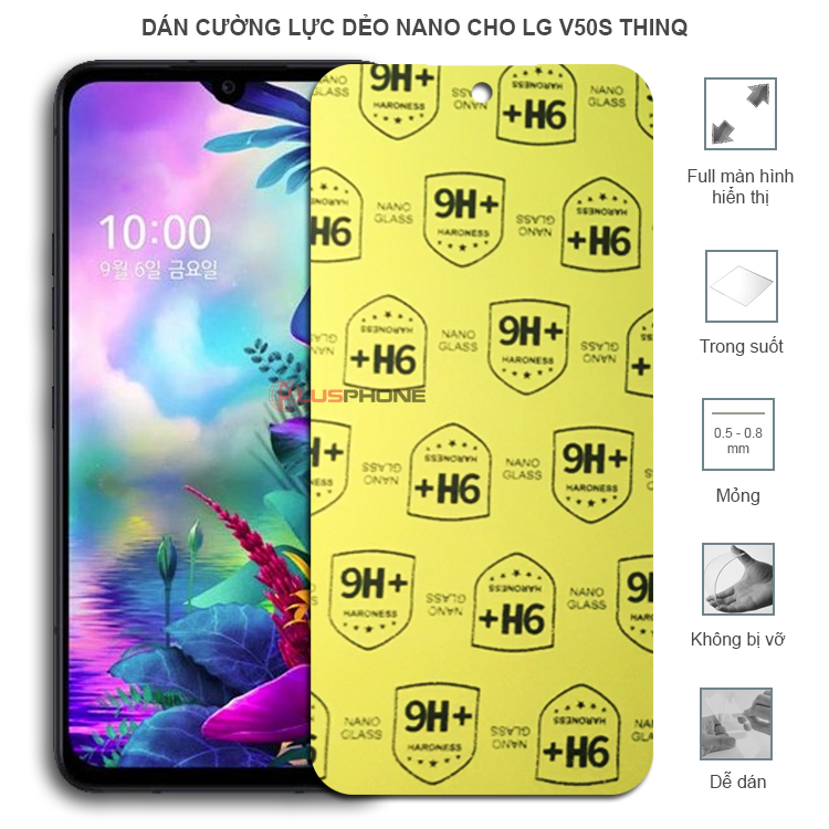 Dán cường lực dẻo trong hoặc nhám cho LG V50s ThinQ