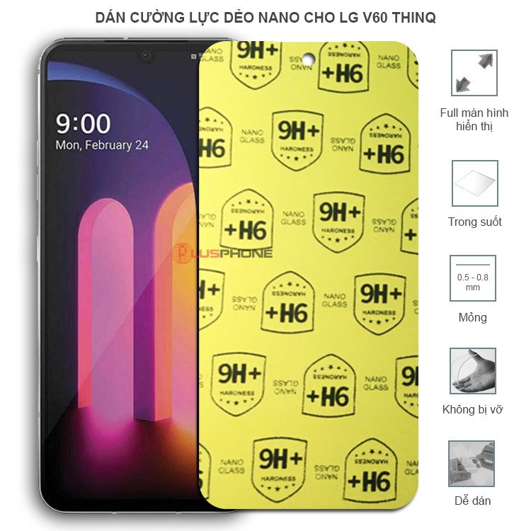 Dán cường lực dẻo trong hoặc nhám cho LG V60 ThinQ