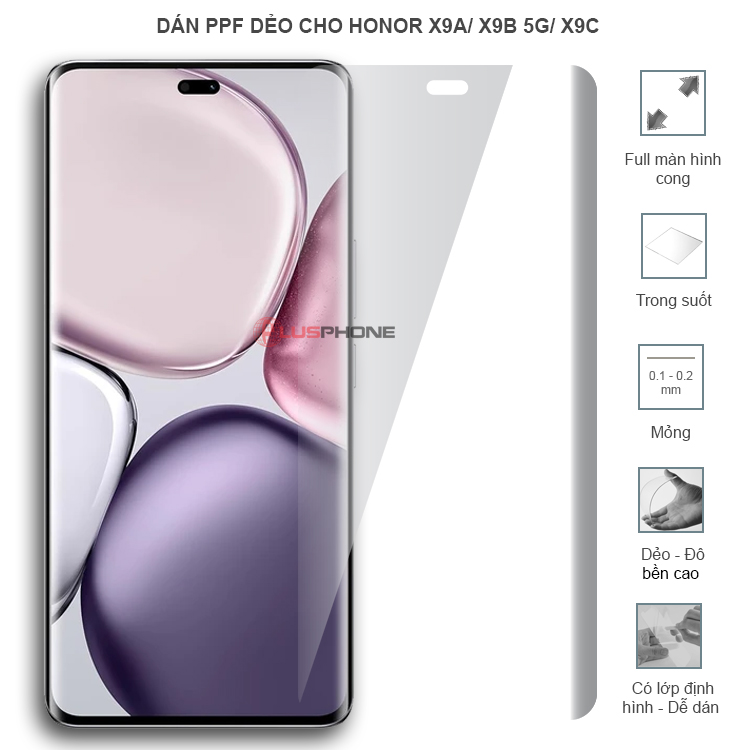 Dán PPF dẻo full màn hình trong hoặc nhám cho Honor X9a/ X9b 5G/ X9c