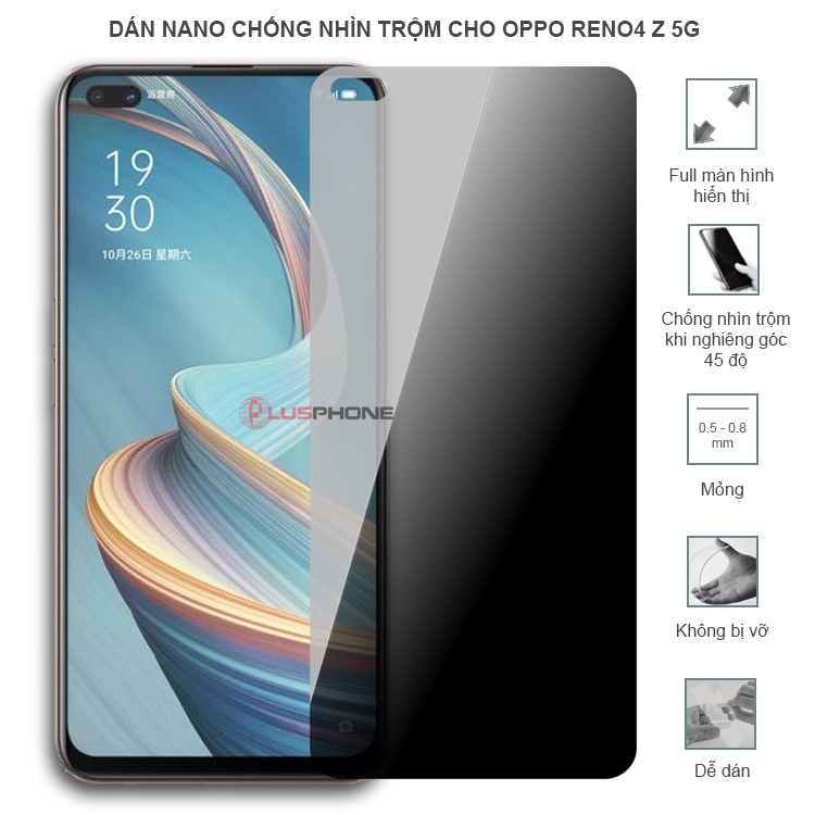 Dán cường lực dẻo chống nhìn trộm trong HD hoặc nhám AG cho Oppo Reno4/ Reno 4Z 5G