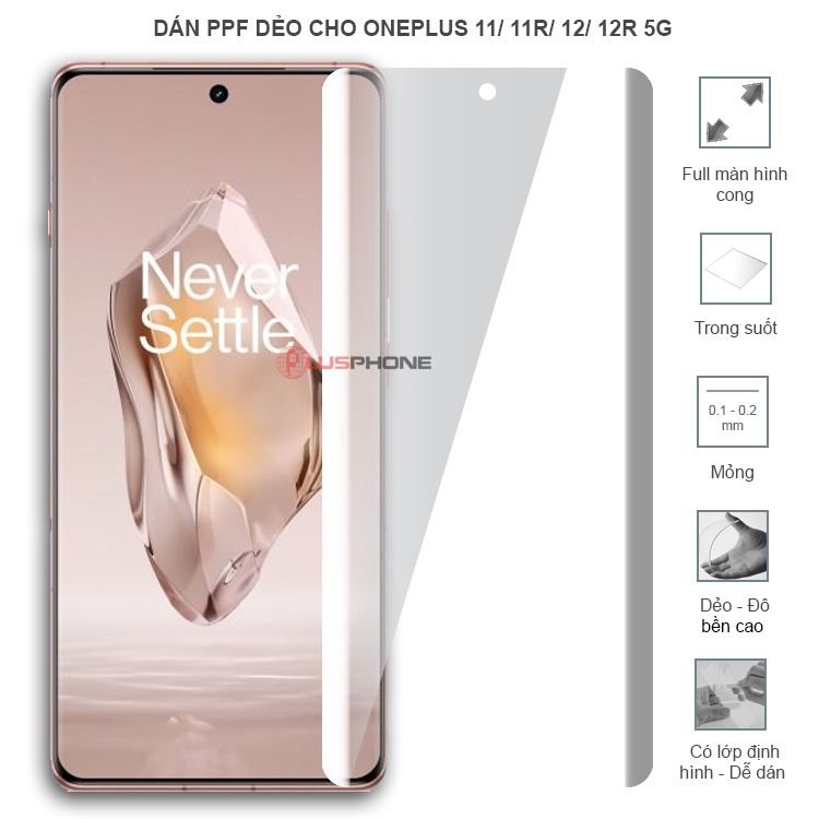 Dán PPF dẻo full màn hình trong hoặc nhám cho OnePlus 11 5G/ 11R 5G/ 12 5G/ 12R 5G
