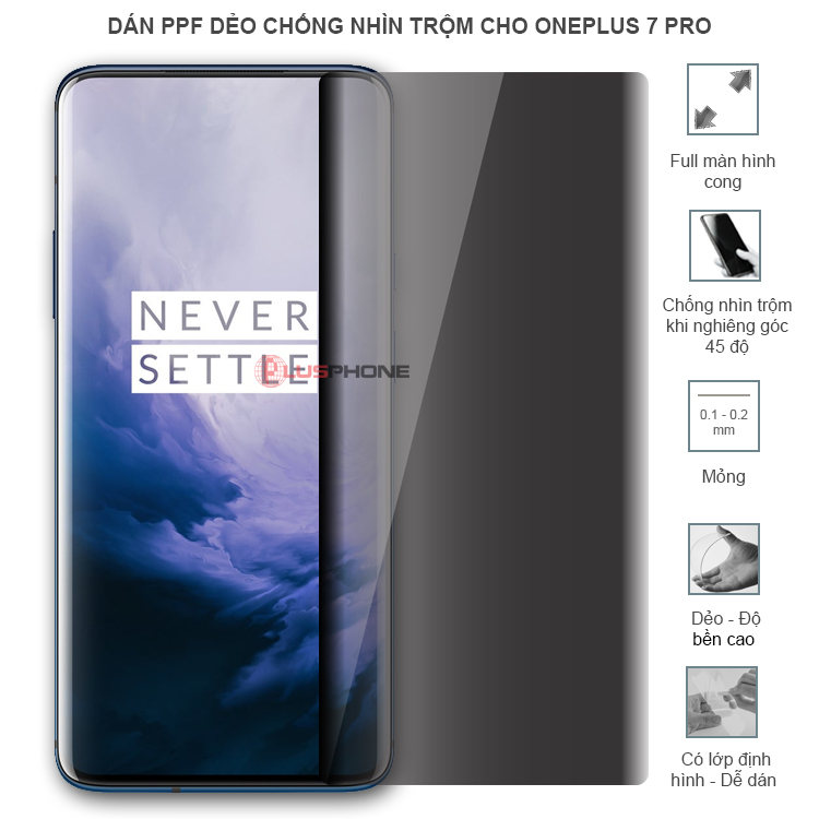 Dán PPF dẻo chống nhìn trộm trong HD hoặc nhám AG cho OnePlus 7 Pro