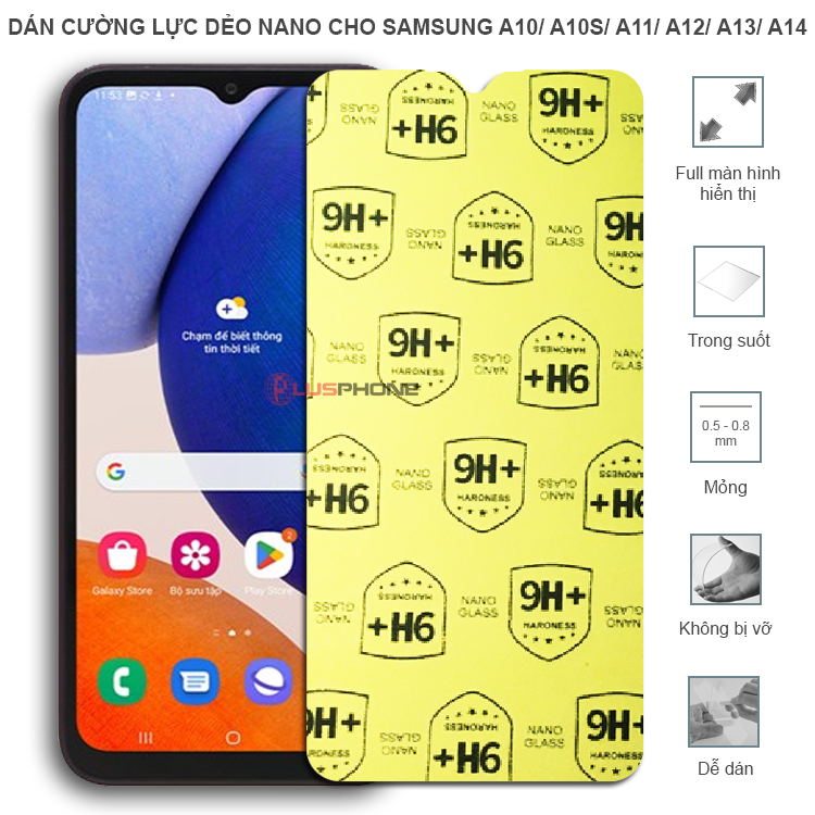 Dán cường lực dẻo trong hoặc nhám cho Samsung A10/ A10s/ A11/ A12/ A13/ A14