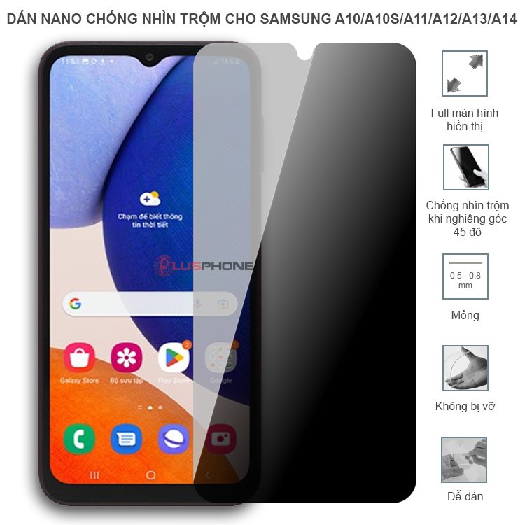 Dán cường lực dẻo chống nhìn trộm trong HD hoặc nhám AG cho Samsung A10/ A10s/ A11/ A12/ A13/ A14