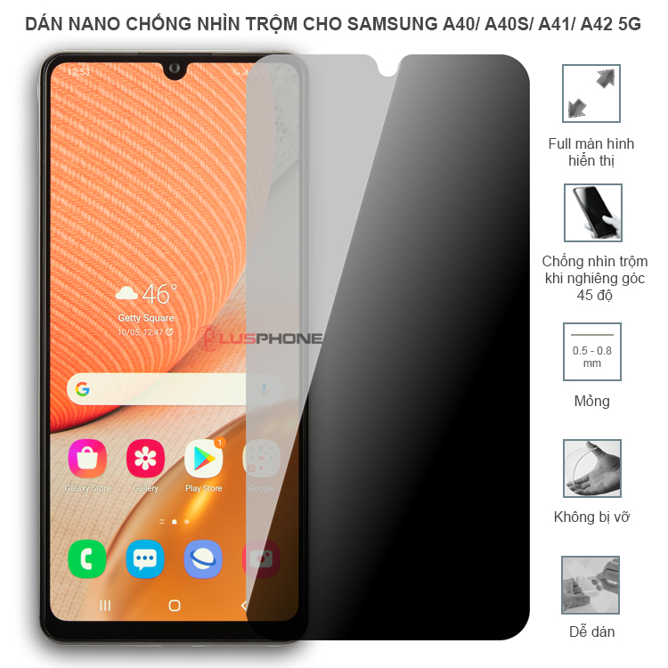 Dán cường lực dẻo chống nhìn trộm trong HD hoặc nhám AG cho Samsung A40/ A40s/ A41/ A42 5G