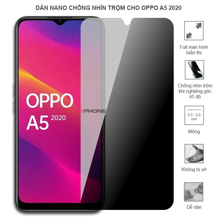 Dán cường lực dẻo chống nhìn trộm trong HD hoặc nhám AG cho Oppo A5 2020/ A5s