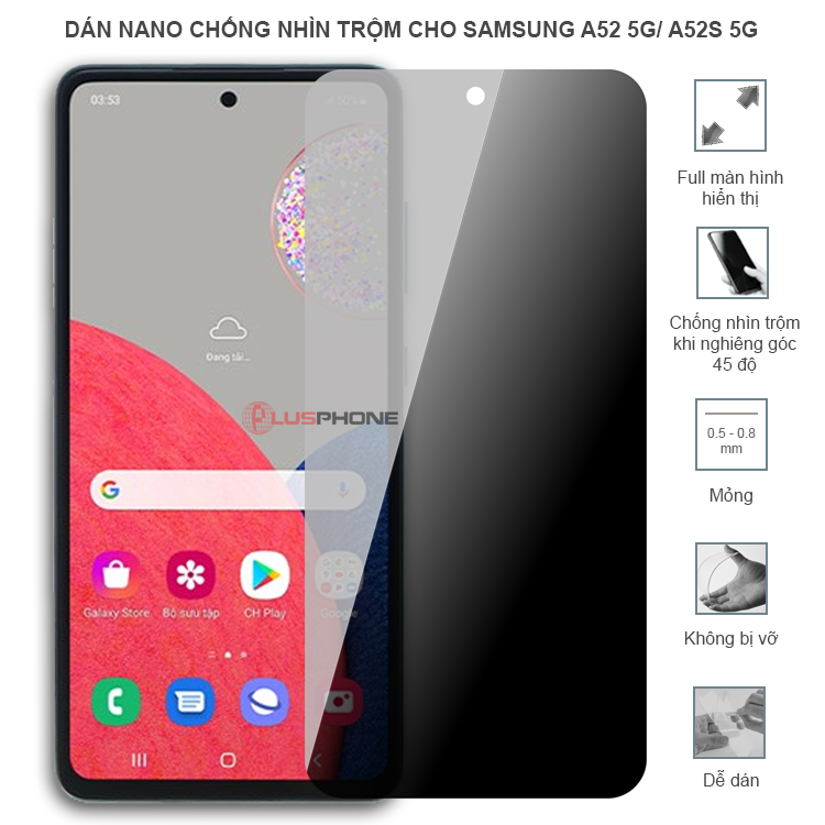 Dán cường lực dẻo chống nhìn trộm trong HD hoặc nhám AG cho Samsung A52 5G/ A52s 5G