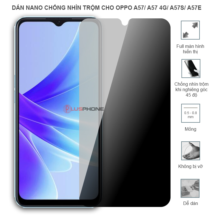 Dán cường lực dẻo chống nhìn trộm trong HD hoặc nhám AG cho Oppo A57/ A57 4G/ A57s/ A57e