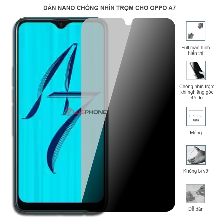 Dán cường lực dẻo chống nhìn trộm trong HD hoặc nhám AG cho Oppo A7