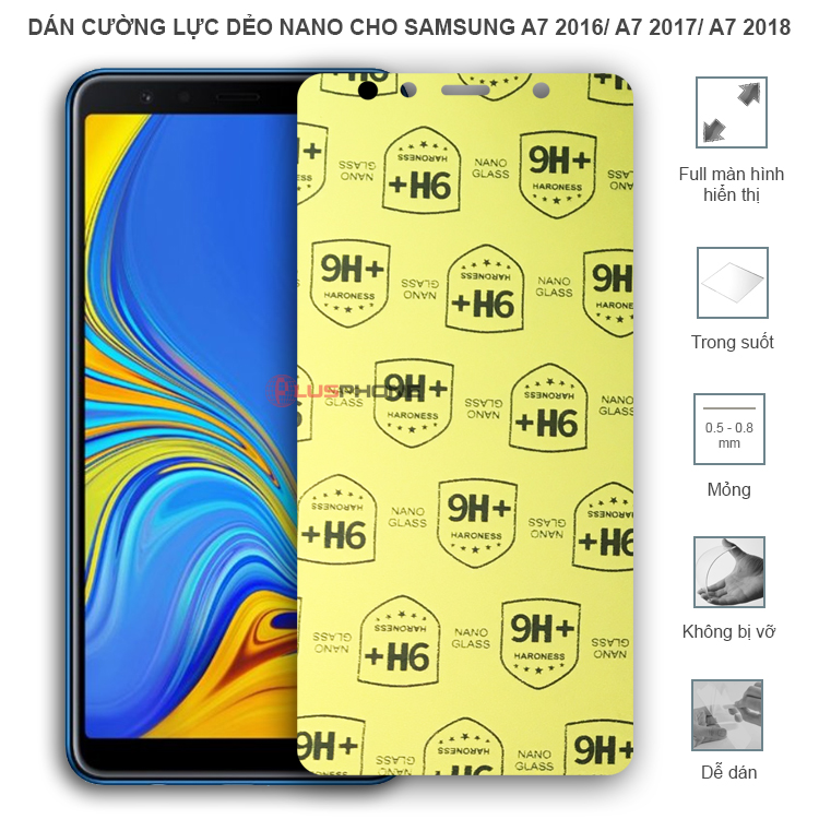 Dán cường lực dẻo trong hoặc nhám cho Samsung A7 2016/ A7 2017/ A7 2018 (A750)