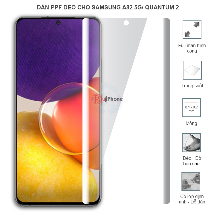 Dán PPF dẻo full màn hình trong hoặc nhám cho Samsung A82 5G (Quantum 2)