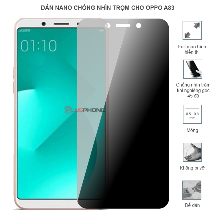Dán cường lực dẻo chống nhìn trộm trong HD hoặc nhám AG cho Oppo A83