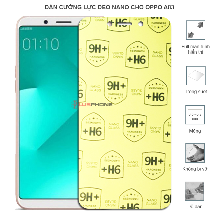 Dán cường lực dẻo trong hoặc nhám cho Oppo A83