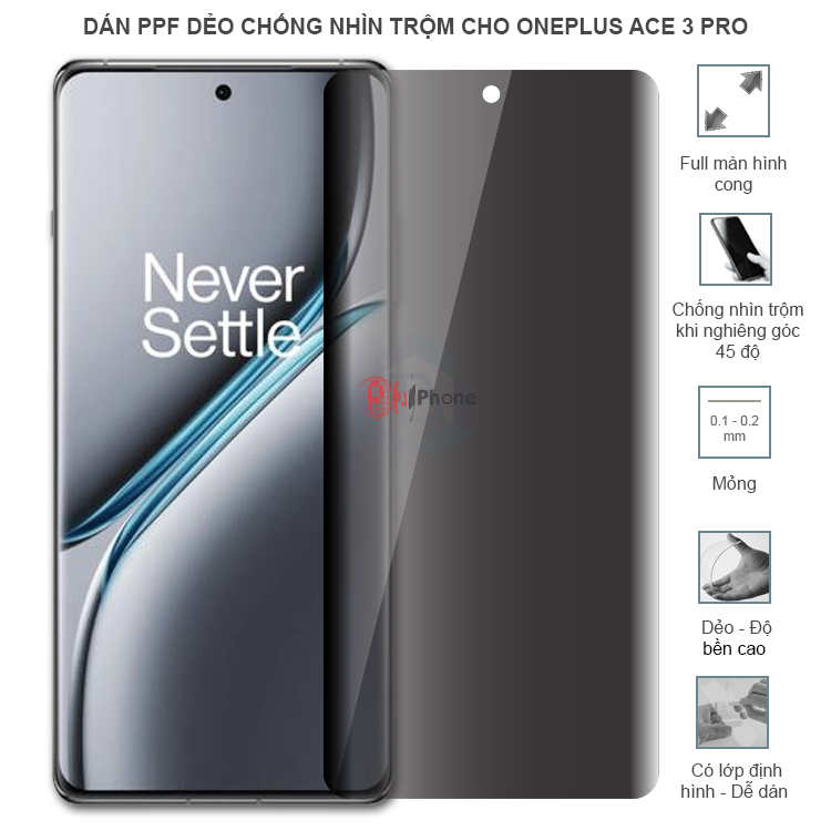Dán PPF dẻo chống nhìn trộm trong HD hoặc nhám AG cho OnePlus Ace 3/ Ace 3 Pro