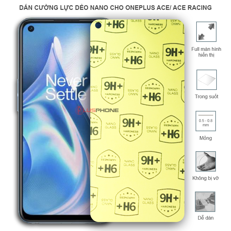 Dán cường lực dẻo trong hoặc nhám cho OnePlus Ace/ Ace Racing