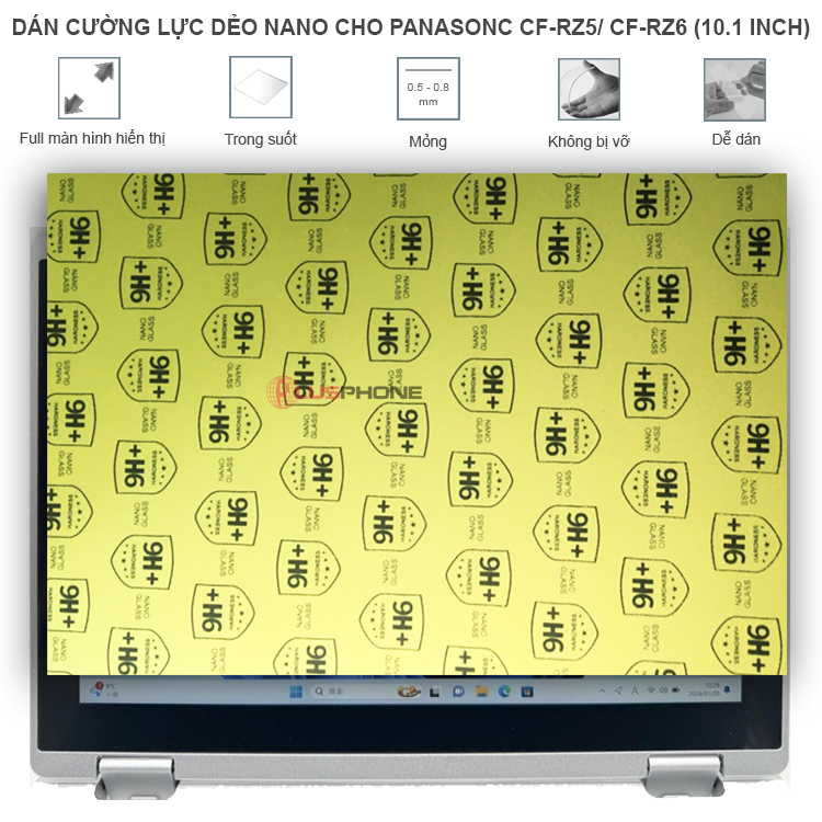 Dán cường lực dẻo trong hoặc nhám cho Panasonic CF-RZ5/ CF-RZ6 (10.1 inch)