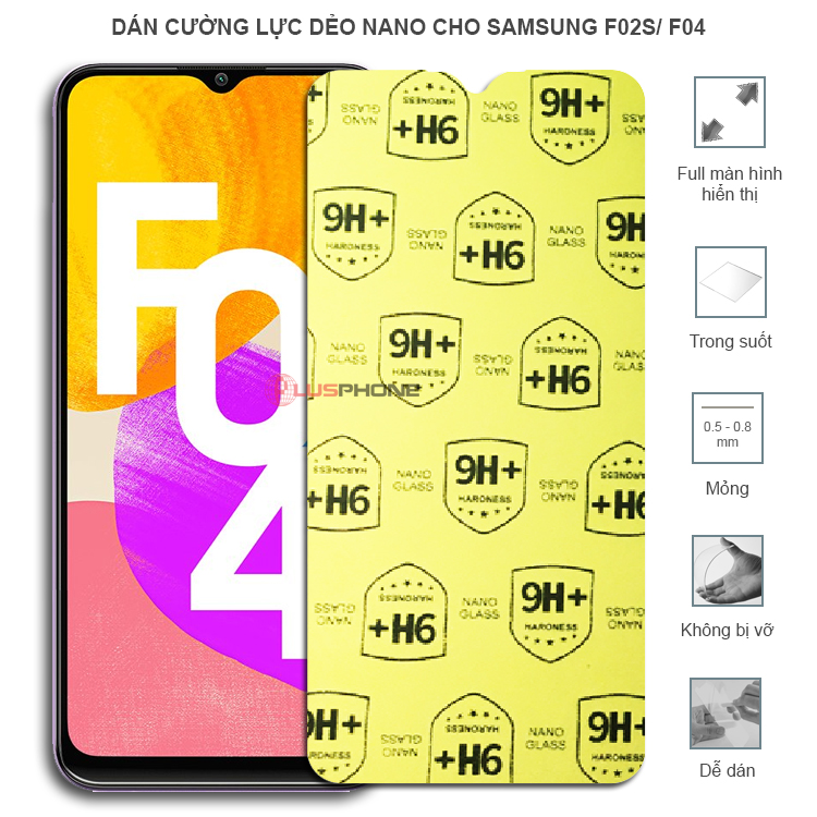 Dán cường lực dẻo trong hoặc nhám cho Samsung F02s/ F04