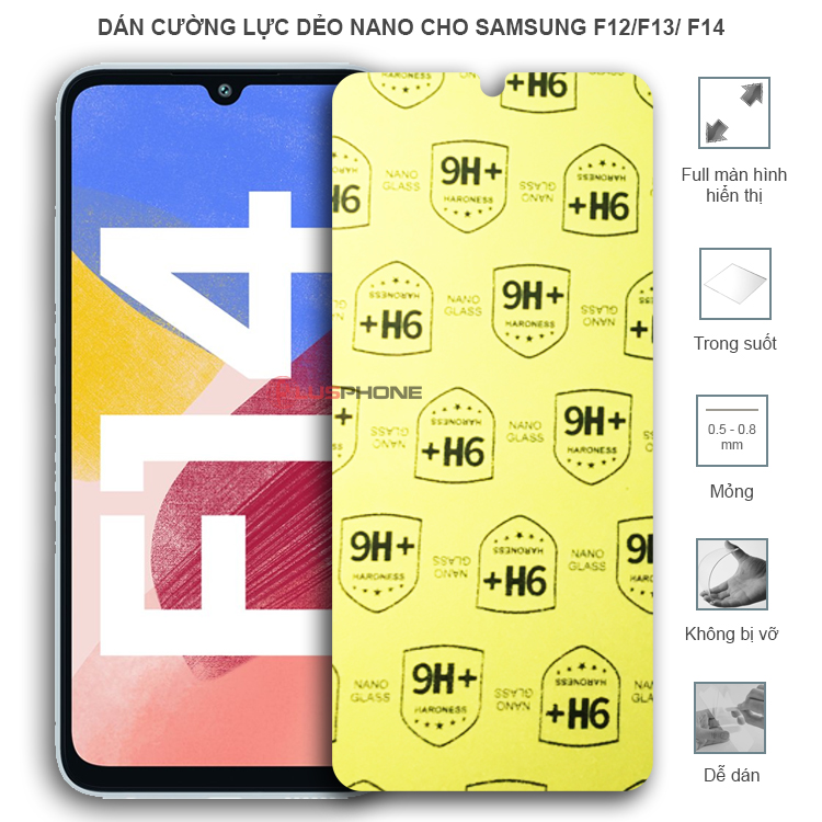 Dán cường lực dẻo trong hoặc nhám cho Samsung F12/ F13/ F14