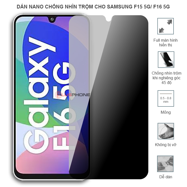 Dán cường lực dẻo chống nhìn trộm trong HD hoặc nhám AG cho Samsung F15 5G/ F16 5G