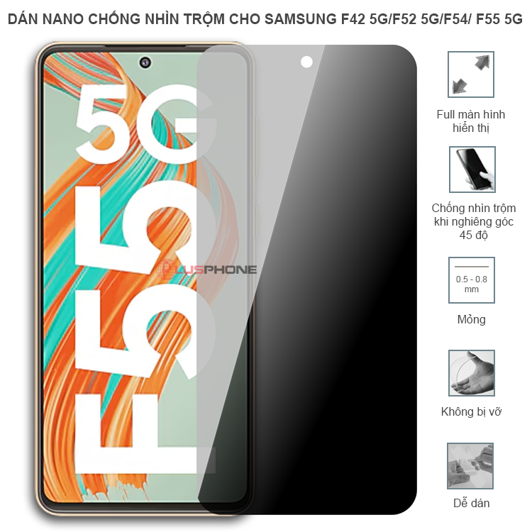 Dán cường lực dẻo chống nhìn trộm trong HD hoặc nhám AG cho Samsung F42 5G/ F52 5G/ F54 5G/ F55 5G