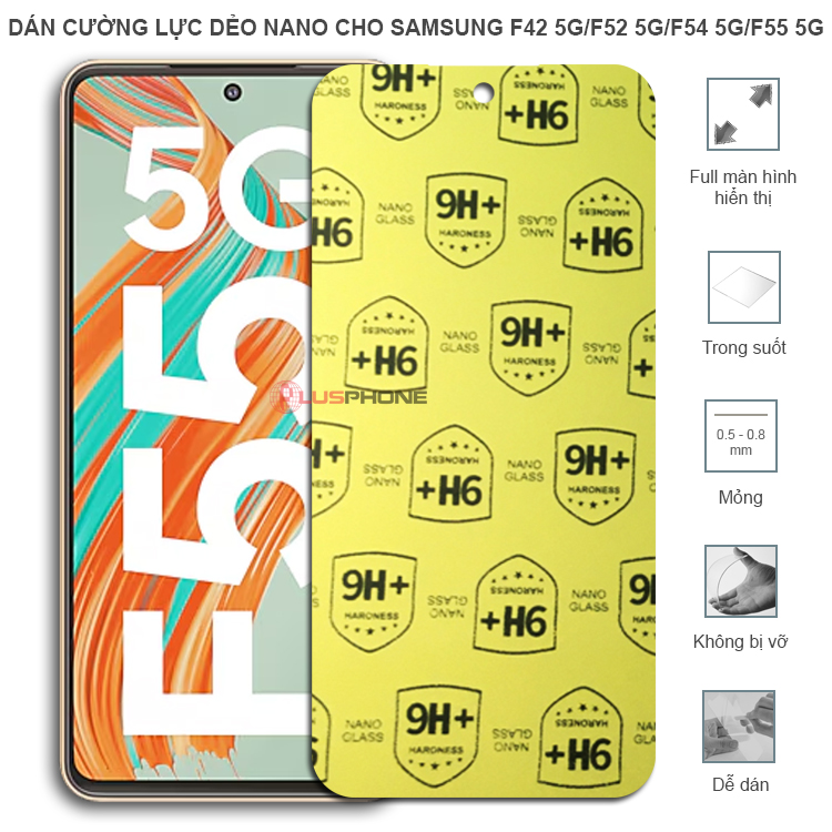 Dán cường lực dẻo trong hoặc nhám cho Samsung F42 5G/ F52 5G/ F54 5G/ F55 5G