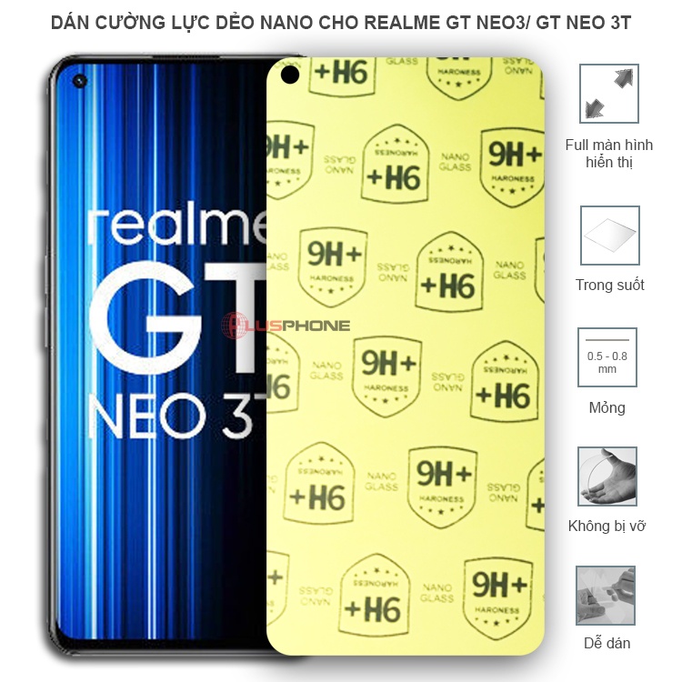 Dán cường lực dẻo trong hoặc nhám cho Realme GT Neo3/ GT Neo 3T