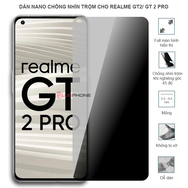 Dán cường lực dẻo chống nhìn trộm trong HD hoặc nhám AG cho GT2/ GT 2 Pro