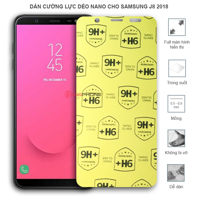 Dán cường lực dẻo trong hoặc nhám cho Samsung J8 2018