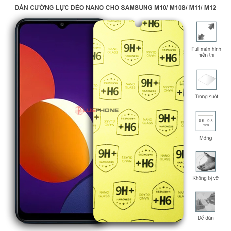Dán cường lực dẻo trong hoặc nhám cho Samsung M10/ M10s/ M11/ M12