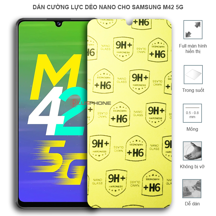 Dán cường lực dẻo trong hoặc nhám cho Samsung M42 5G