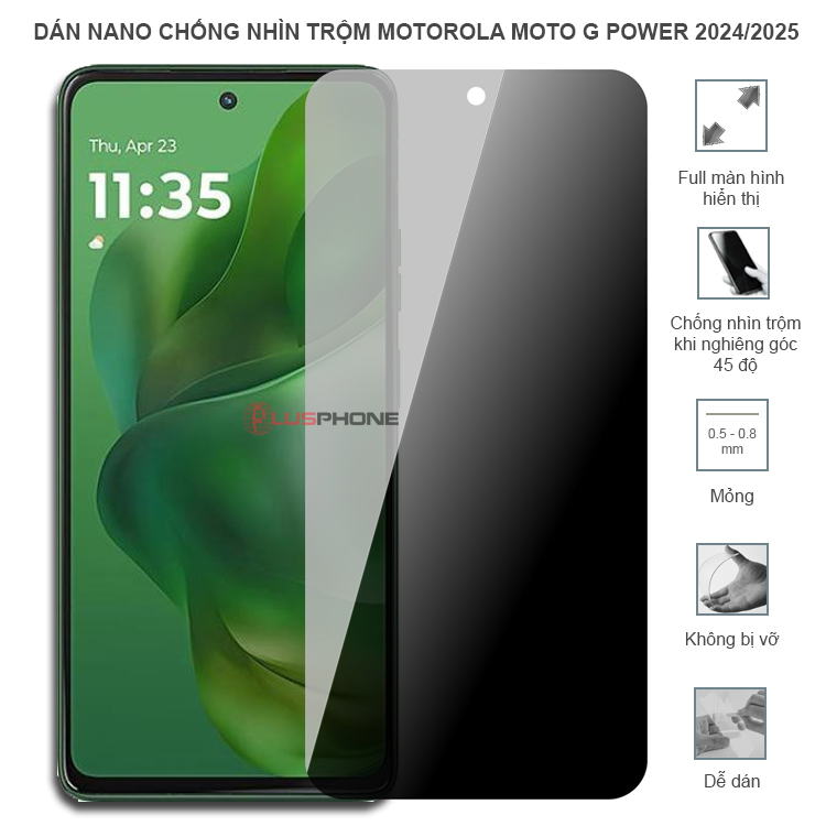 Dán cường lực dẻo chống nhìn trộm trong HD hoặc nhám AG cho Motorola Moto G Power 2024/ 2025