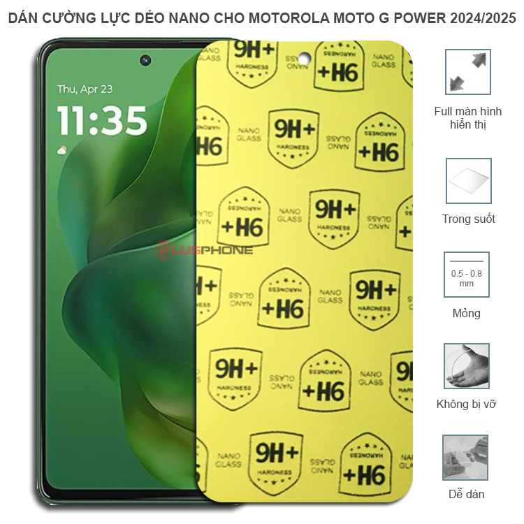 Dán cường lực dẻo trong hoặc nhám cho Motorola Moto G Power 2024/ 2025