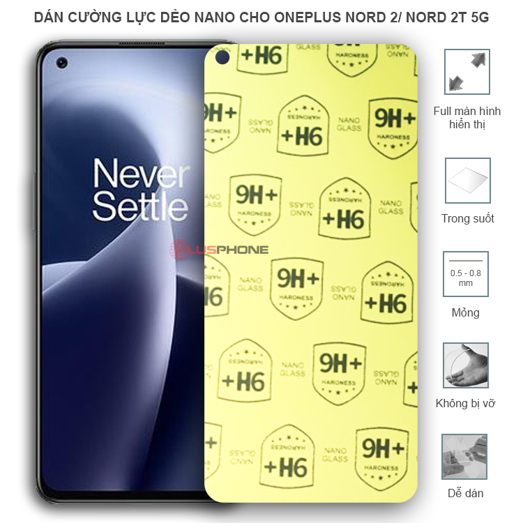 Dán cường lực dẻo trong hoặc nhám cho OnePlus Nord 2/ Nord 2T