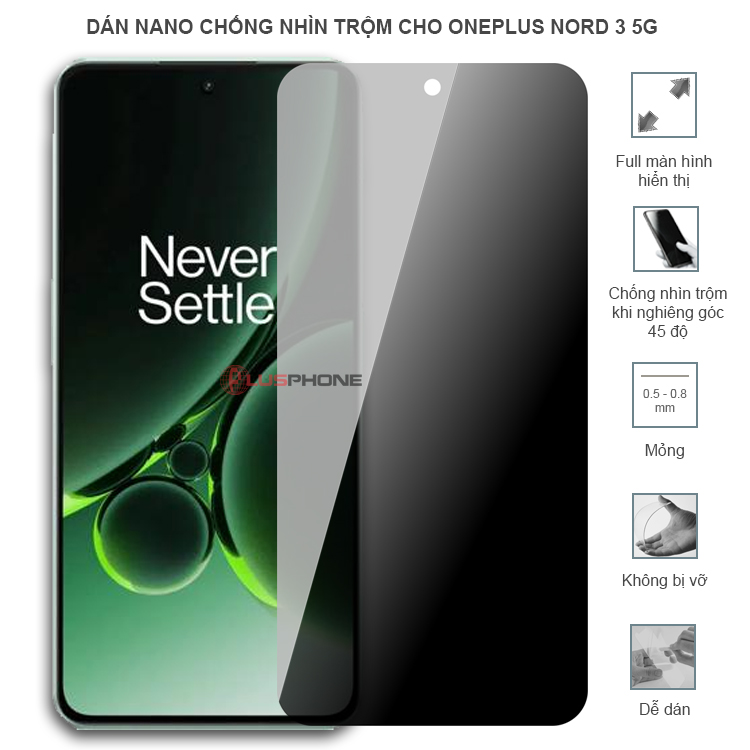 Dán cường lực dẻo chống nhìn trộm trong HD hoặc nhám AG cho OnePlus Nord 3 5G