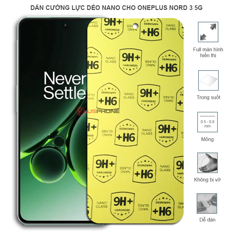 Dán cường lực dẻo trong hoặc nhám cho OnePlus Nord 3 5G