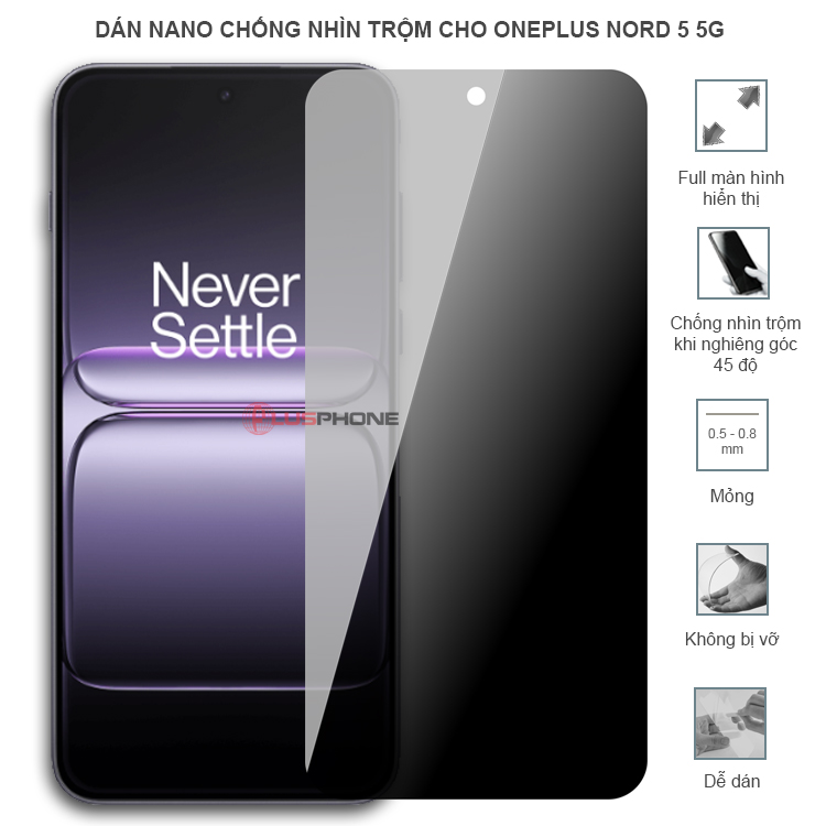 Dán cường lực dẻo chống nhìn trộm trong HD hoặc nhám AG cho OnePlus Nord 5 5G