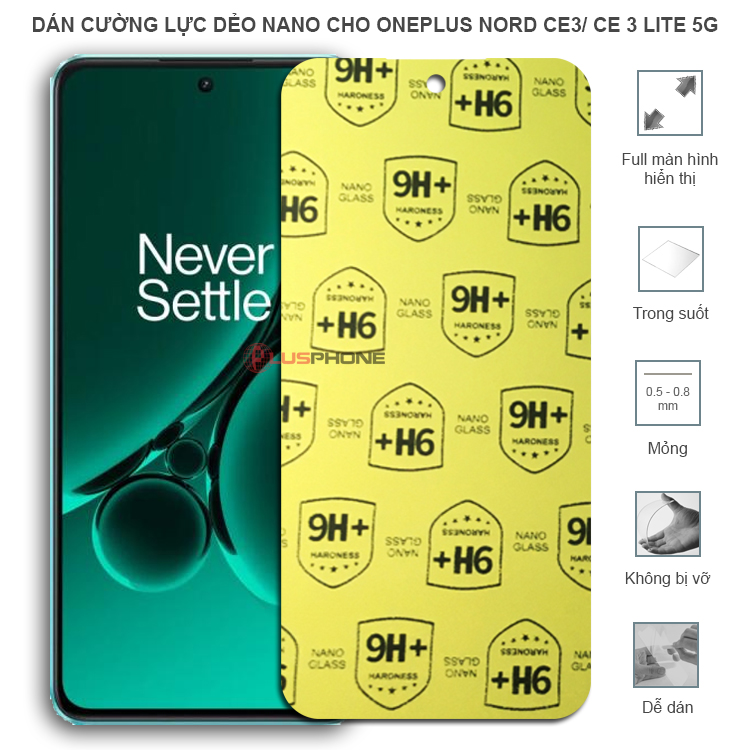 Dán cường lực dẻo trong hoặc nhám cho OnePlus Nord CE3 5G/ Nord CE 3 Lite 5G