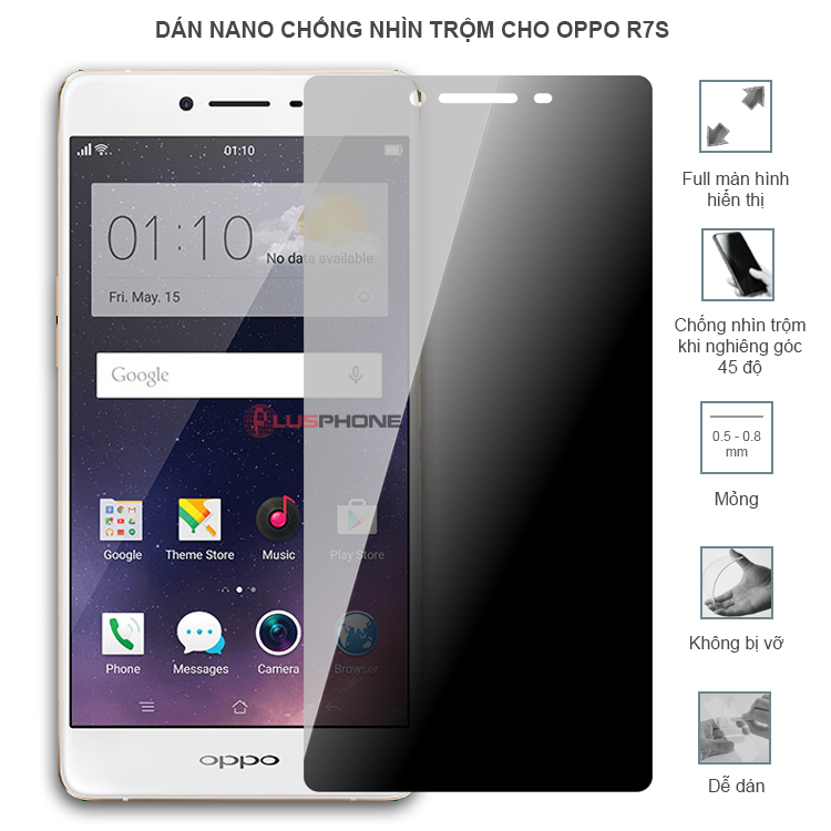Dán cường lực dẻo chống nhìn trộm trong HD hoặc nhám AG cho Oppo R7s