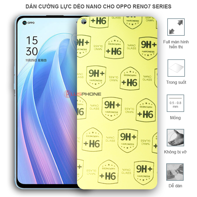 Dán cường lực dẻo trong hoặc nhám cho Oppo Reno7/ Reno 7 5G/ Reno7 Z 5G/ Reno7 Pro 5G/ Reno7 SE 5G