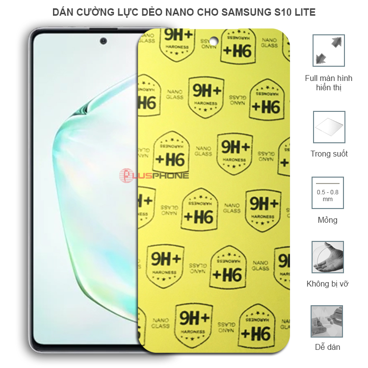 Dán cường lực dẻo trong hoặc nhám cho Samsung S10 Lite