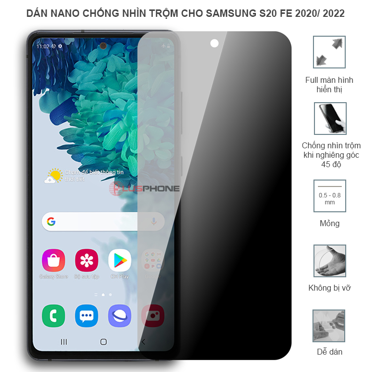 Dán cường lực dẻo chống nhìn trộm trong HD hoặc nhám AG cho Samsung S20 Fe 2020/ S20 Fe 2022
