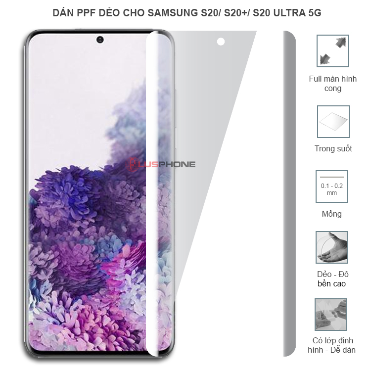 Dán PPF dẻo full màn hình trong hoặc nhám cho Samsung S20/ S20+ (S20 Plus)/ S20 Ultra 5G