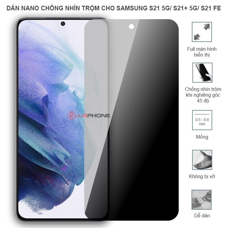 Dán cường lực dẻo chống nhìn trộm trong HD hoặc nhám AG cho Samsung S21 5G/ S21+ 5G (S21 Plus)/ S21 Fe
