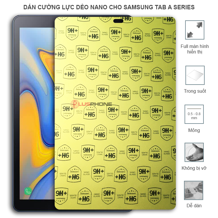 Dán cường lực dẻo trong hoặc nhám cho Samsung Tab A6 P585/ Tab A P555/ T515/ T560/ T585/ T595