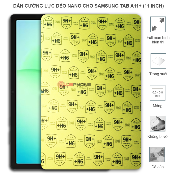 Dán cường lực dẻo trong hoặc nhám cho Samsung Tab A11 (8.7 inch)/ Tab A11+ ( 11 inch)