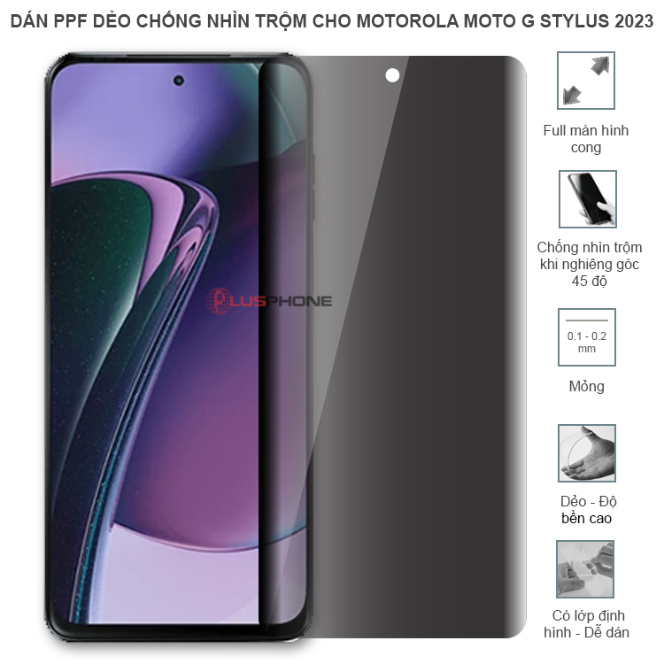 Dán PPF dẻo chống nhìn trộm trong HD hoặc nhám AG cho Motorola Moto G Stylus 2023