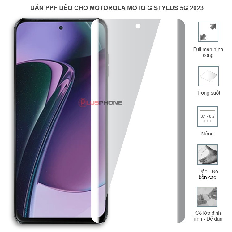 Dán PPF dẻo full màn hình trong hoặc nhám cho Motorola Moto G Stylus 2023