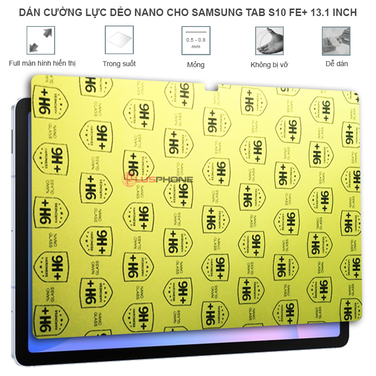 Dán cường lực dẻo trong hoặc nhám cho Samsung Tab S10 FE+ (S10 Fe Plus) 13.1 inch